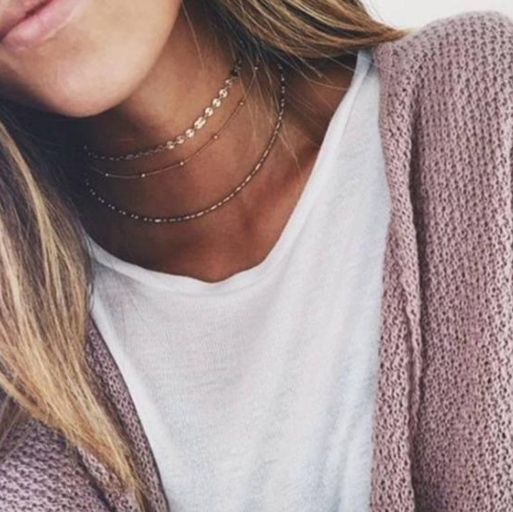 Dainty 3 Layered Choker Necklace Set
